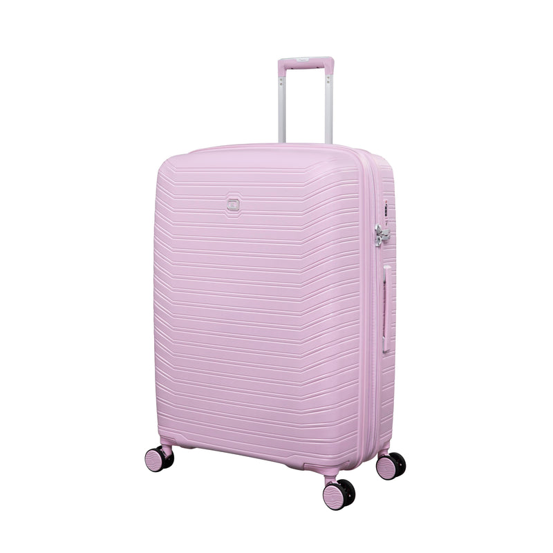 Continuous 4 Piece Hardside Expandable 8 Wheel Spinner Luggage Set with Soft-Pocket Carry-On (Lilac Snow)