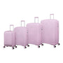 Continuous 4 Piece Hardside Expandable 8 Wheel Spinner Luggage Set with Hard-Pocket Carry-On (Lilac Snow)