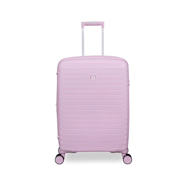Continuous 4 Piece Hardside Expandable 8 Wheel Spinner Luggage Set with Soft-Pocket Carry-On (Lilac Snow)