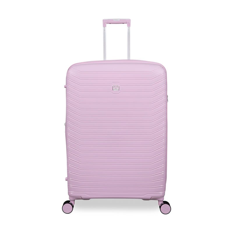 Continuous 4 Piece Hardside Expandable 8 Wheel Spinner Luggage Set with Soft-Pocket Carry-On (Lilac Snow)