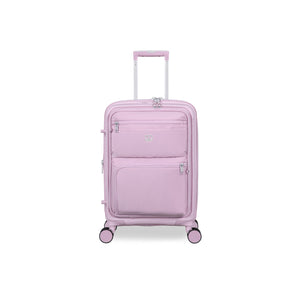Continuous 22" Hardside Carry-On 8 Wheel Expandable Spinner with Soft Pocket (Lilac Snow)