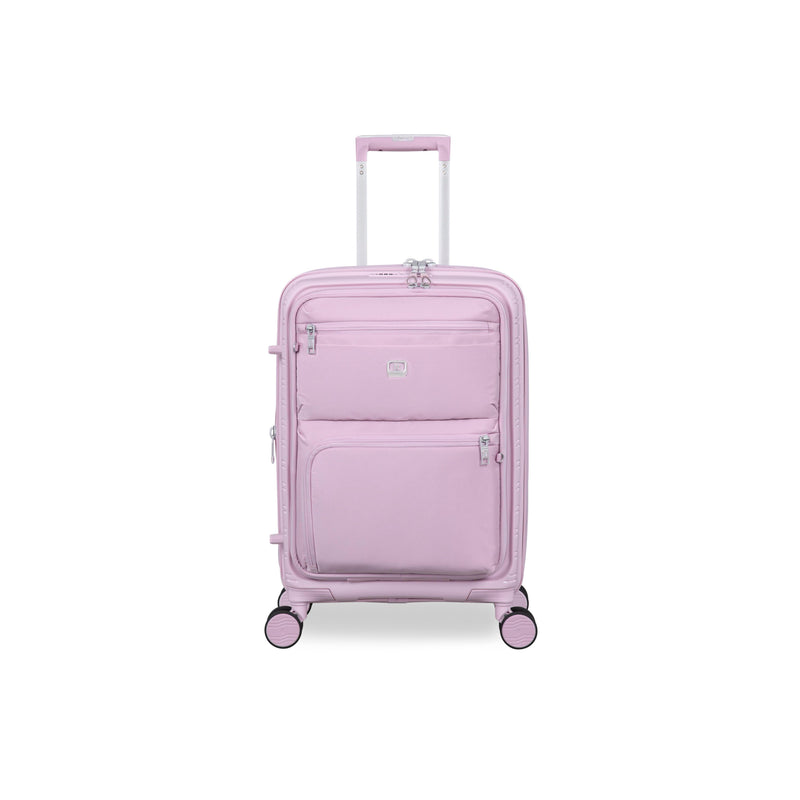 Continuous 4 Piece Hardside Expandable 8 Wheel Spinner Luggage Set with Soft-Pocket Carry-On (Lilac Snow)