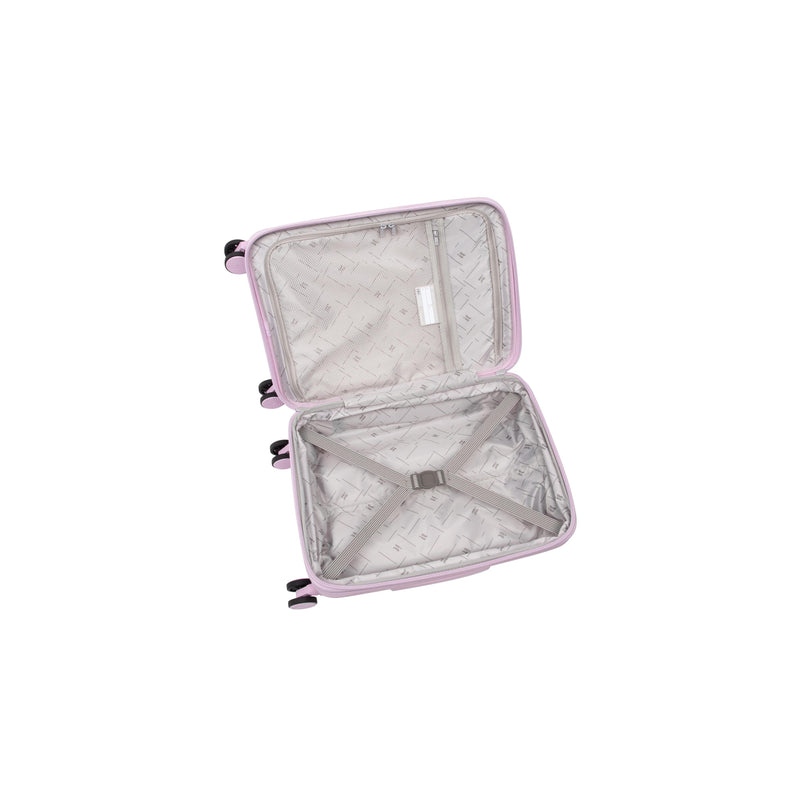 Continuous 4 Piece Hardside Expandable 8 Wheel Spinner Luggage Set with Hard-Pocket Carry-On (Lilac Snow)