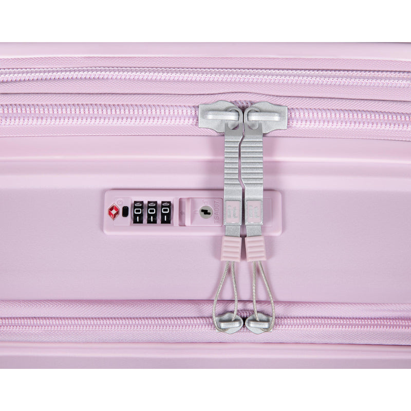 Continuous 4 Piece Hardside Expandable 8 Wheel Spinner Luggage Set with Hard-Pocket Carry-On (Lilac Snow)