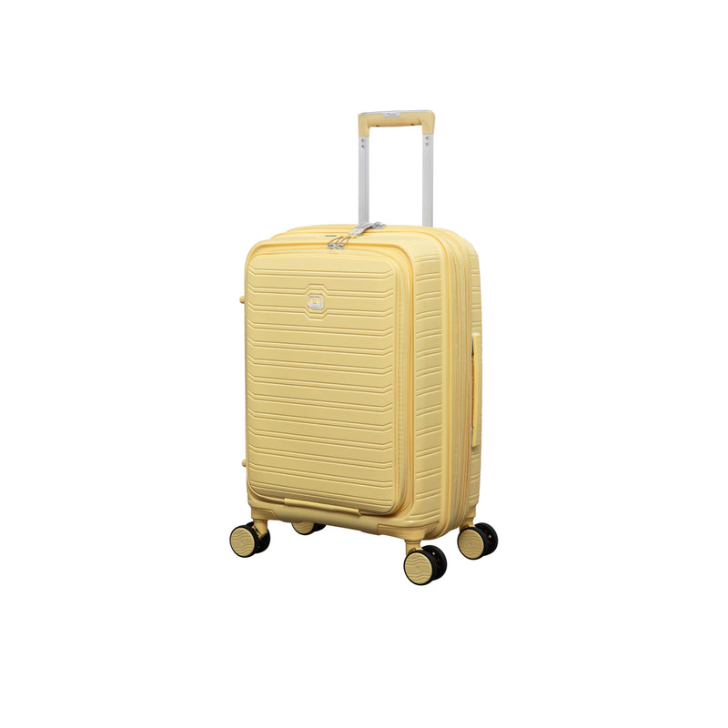 Continuous 4 Piece Hardside Expandable 8 Wheel Spinner Luggage Set with Hard-Pocket Carry-On (Mellow Yellow)