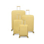Continuous 4 Piece Hardside Expandable 8 Wheel Spinner Luggage Set with Hard-Pocket Carry-On (Mellow Yellow)