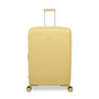 Continuous 4 Piece Hardside Expandable 8 Wheel Spinner Luggage Set with Soft-Pocket Carry-On (Mellow Yellow)