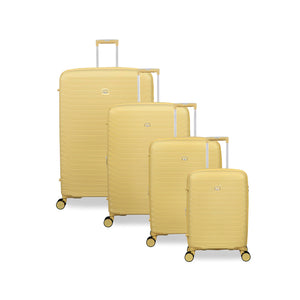 Continuous 4 Piece Hardside Expandable 8 Wheel Spinner Luggage Set (Mellow Yellow)