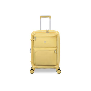 Continuous 22" Hardside Carry-On 8 Wheel Expandable Spinner with Soft Pocket (Mellow Yellow)
