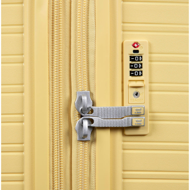 Continuous 34" Hardside Checked 8 Wheel Expandable Spinner (Mellow Yellow)