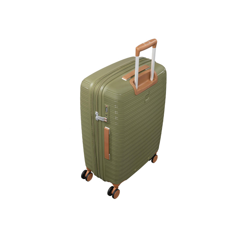 Continuous 4 Piece Hardside Expandable 8 Wheel Spinner Luggage Set (Olive Drab)