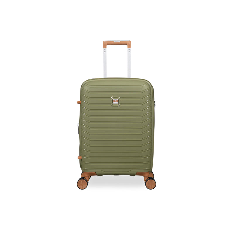 Continuous 4 Piece Hardside Expandable 8 Wheel Spinner Luggage Set (Olive Drab)