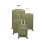 Continuous 4 Piece Hardside Expandable 8 Wheel Spinner Luggage Set with Soft-Pocket Carry-On (Olive Drab)