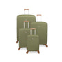 Continuous 4 Piece Hardside Expandable 8 Wheel Spinner Luggage Set (Olive Drab)