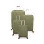 Continuous 4 Piece Hardside Expandable 8 Wheel Spinner Luggage Set with Hard-Pocket Carry-On (Olive Drab)