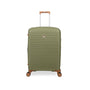 Continuous 4 Piece Hardside Expandable 8 Wheel Spinner Luggage Set with Soft-Pocket Carry-On (Olive Drab)