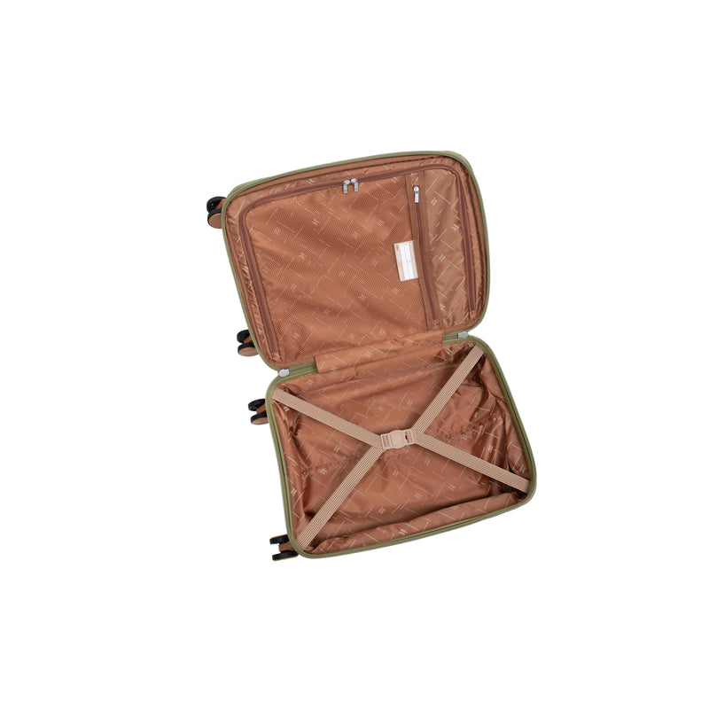 Continuous 4 Piece Hardside Expandable 8 Wheel Spinner Luggage Set (Olive Drab)