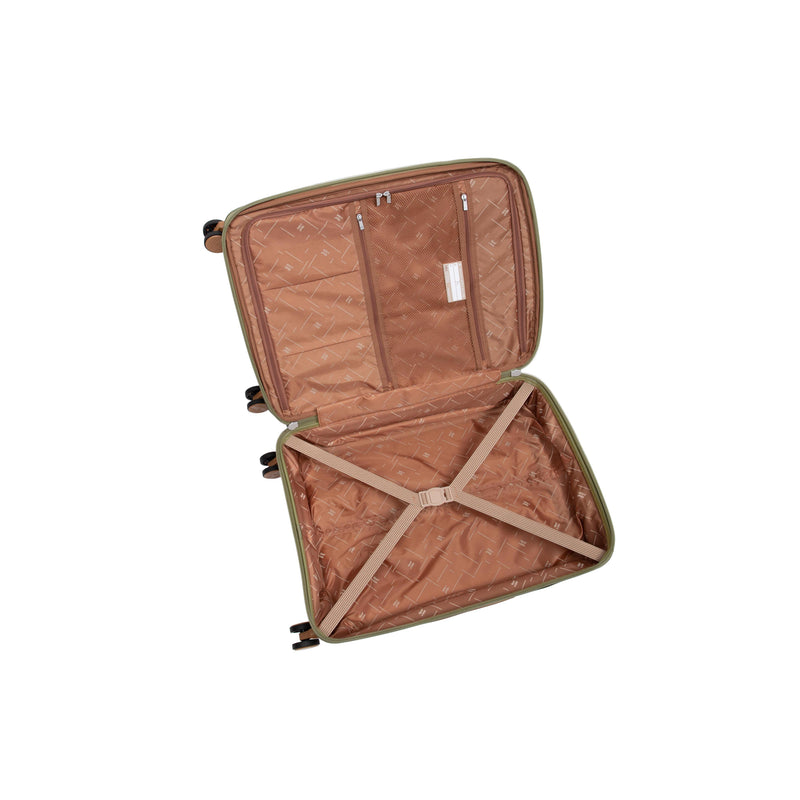 Continuous 4 Piece Hardside Expandable 8 Wheel Spinner Luggage Set (Olive Drab)