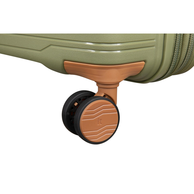 Continuous 4 Piece Hardside Expandable 8 Wheel Spinner Luggage Set (Olive Drab)