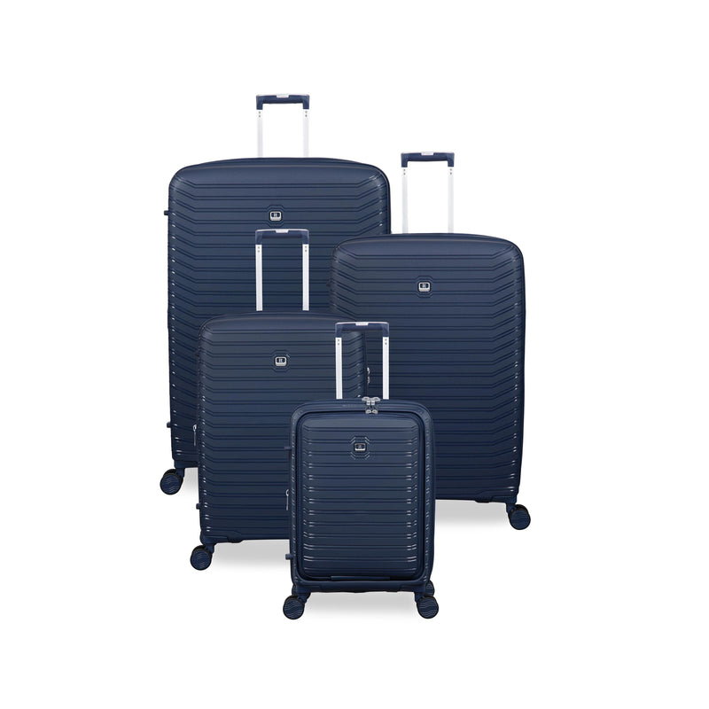 Continuous 4 Piece Hardside Expandable 8 Wheel Spinner Luggage Set with Hard-Pocket Carry-On (Outer Space)
