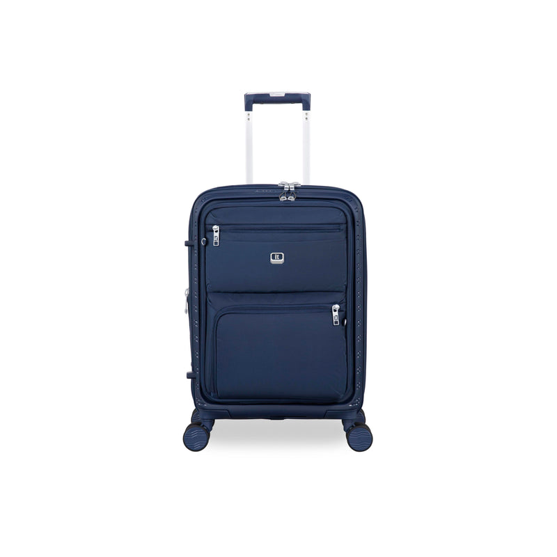 Continuous 4 Piece Hardside Expandable 8 Wheel Spinner Luggage Set with Soft-Pocket Carry-On (Outer Space)