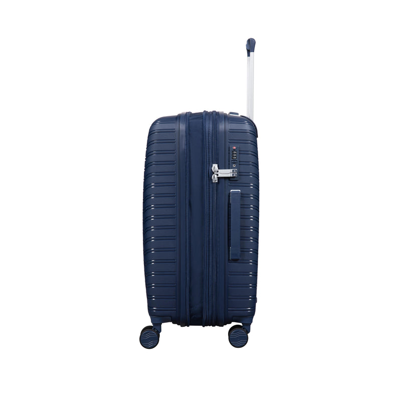 Continuous 4 Piece Hardside Expandable 8 Wheel Spinner Luggage Set with Soft-Pocket Carry-On (Outer Space)