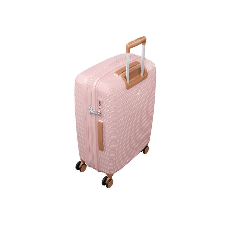 Continuous 4 Piece Hardside Expandable 8 Wheel Spinner Luggage Set with Soft-Pocket Carry-On (Peach Whip)