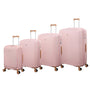 Continuous 4 Piece Hardside Expandable 8 Wheel Spinner Luggage Set with Hard-Pocket Carry-On (Peach Whip)