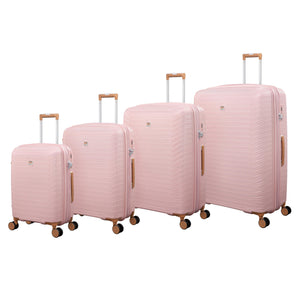 Continuous 4 Piece Hardside Expandable 8 Wheel Spinner Luggage Set (Peach Whip)