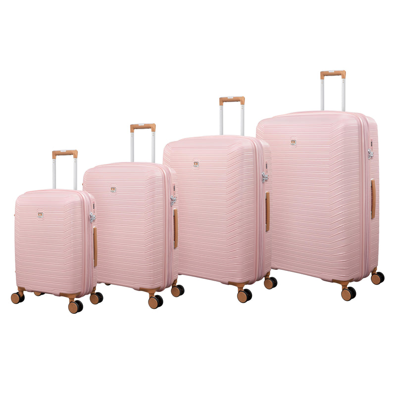 Continuous 4 Piece Hardside Expandable 8 Wheel Spinner Luggage Set (Peach Whip)