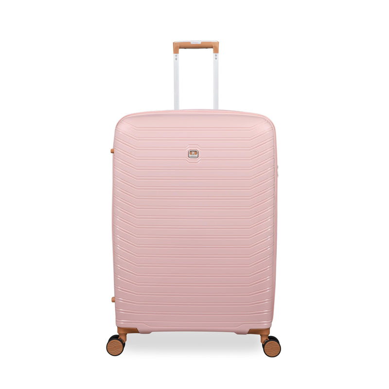 Continuous 4 Piece Hardside Expandable 8 Wheel Spinner Luggage Set with Soft-Pocket Carry-On (Peach Whip)