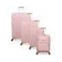 Continuous 4 Piece Hardside Expandable 8 Wheel Spinner Luggage Set with Soft-Pocket Carry-On (Peach Whip)