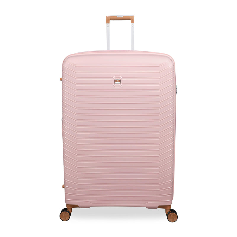 Continuous 4 Piece Hardside Expandable 8 Wheel Spinner Luggage Set with Hard-Pocket Carry-On (Peach Whip)