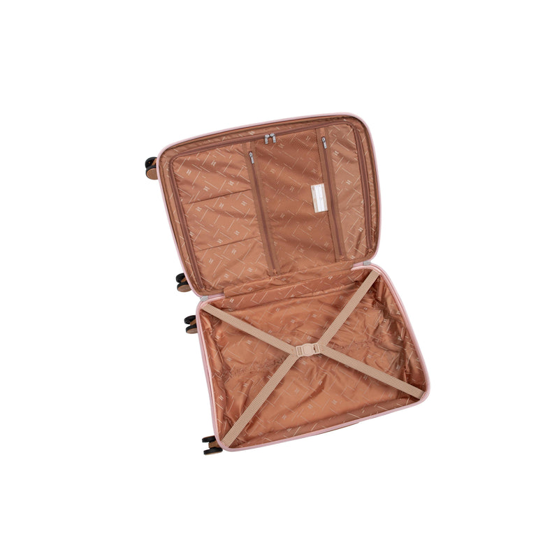 Continuous 4 Piece Hardside Expandable 8 Wheel Spinner Luggage Set (Peach Whip)