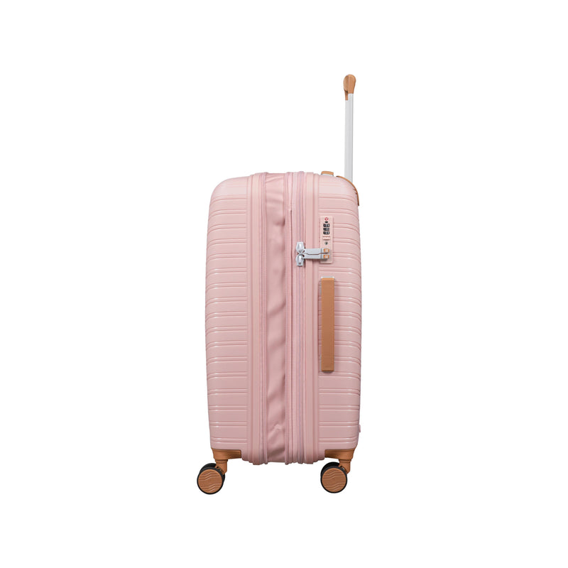 Continuous 22" Hardside Carry-On 8 Wheel Expandable Spinner with Soft Pocket (Peach Whip)