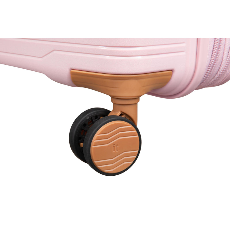 Continuous 4 Piece Hardside Expandable 8 Wheel Spinner Luggage Set with Hard-Pocket Carry-On (Peach Whip)