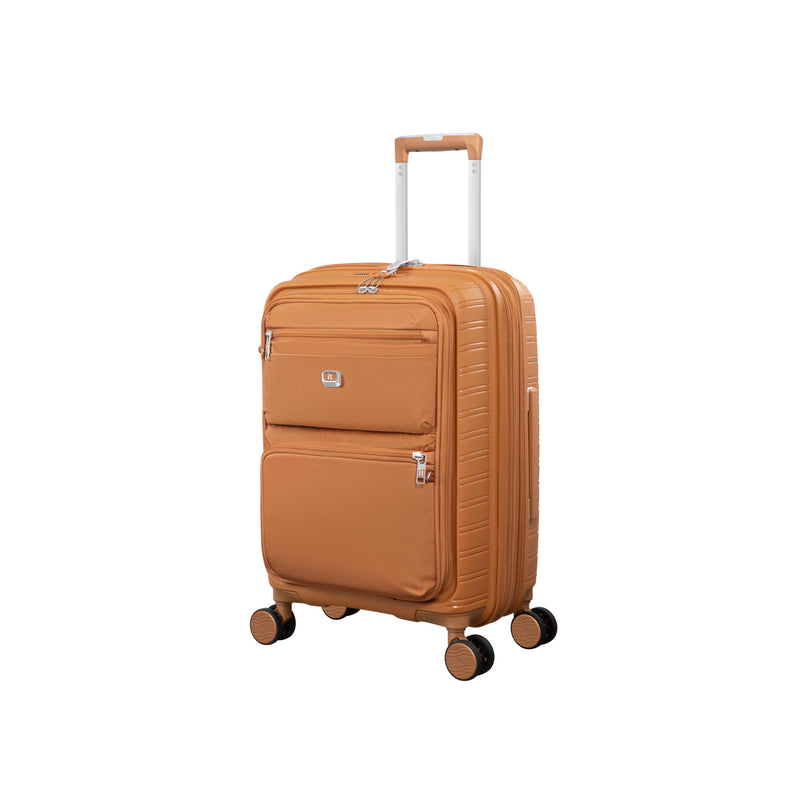Continuous 4 Piece Hardside Expandable 8 Wheel Spinner Luggage Set with Soft-Pocket Carry-On (Pumpkin Spice)