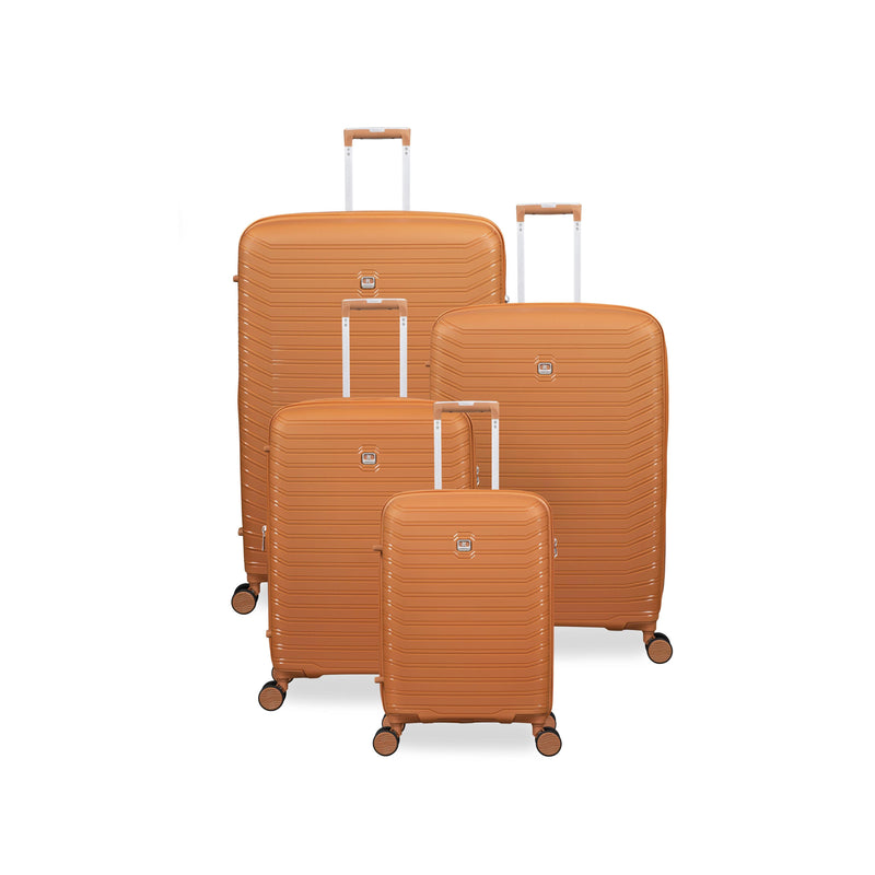 Continuous 4 Piece Hardside Expandable 8 Wheel Spinner Luggage Set (Pumpkin Spice)