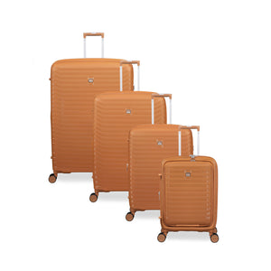 Continuous 4 Piece Hardside Expandable 8 Wheel Spinner Luggage Set with Hard-Pocket Carry-On (Pumpkin Spice)