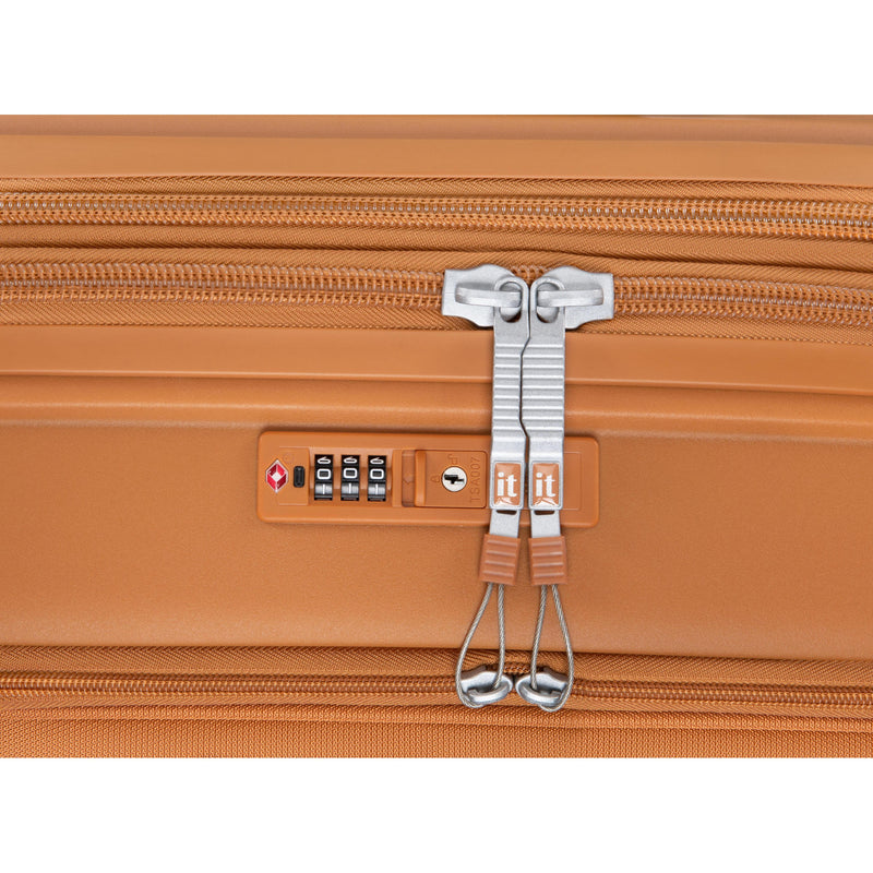 Continuous 22" Hardside Carry-On 8 Wheel Expandable Spinner with Soft Pocket (Pumpkin Spice)