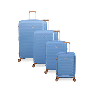 Continuous 4 Piece Hardside Expandable 8 Wheel Spinner Luggage Set with Hard-Pocket Carry-On (Quiet Harbour)