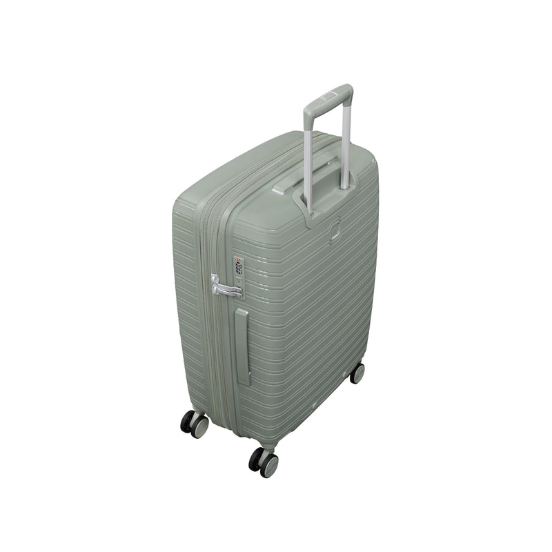 Continuous 4 Piece Hardside Expandable 8 Wheel Spinner Luggage Set with Soft-Pocket Carry-On (Seagrass)