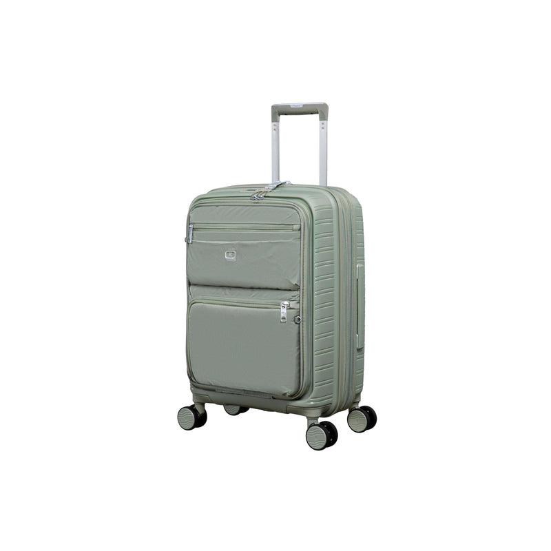 Continuous 4 Piece Hardside Expandable 8 Wheel Spinner Luggage Set with Soft-Pocket Carry-On (Seagrass)