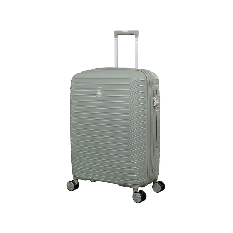 Continuous 4 Piece Hardside Expandable 8 Wheel Spinner Luggage Set with Soft-Pocket Carry-On (Seagrass)