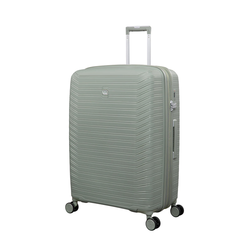 Continuous 4 Piece Hardside Expandable 8 Wheel Spinner Luggage Set with Soft-Pocket Carry-On (Seagrass)