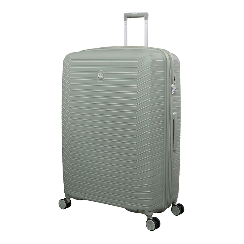 Continuous 4 Piece Hardside Expandable 8 Wheel Spinner Luggage Set with Soft-Pocket Carry-On (Seagrass)