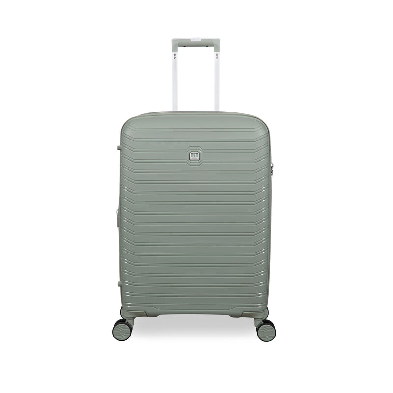 Continuous 4 Piece Hardside Expandable 8 Wheel Spinner Luggage Set with Soft-Pocket Carry-On (Seagrass)