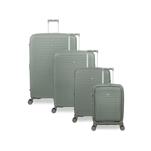 Continuous 4 Piece Hardside Expandable 8 Wheel Spinner Luggage Set with Hard-Pocket Carry-On (Seagrass)