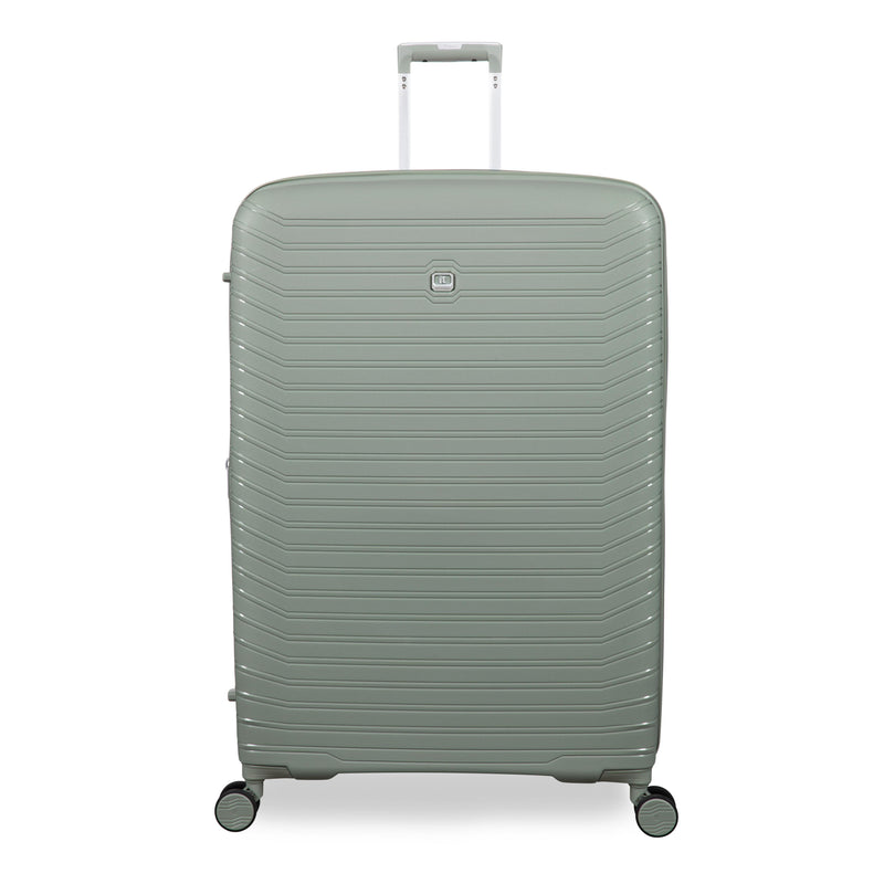 Continuous 4 Piece Hardside Expandable 8 Wheel Spinner Luggage Set with Soft-Pocket Carry-On (Seagrass)