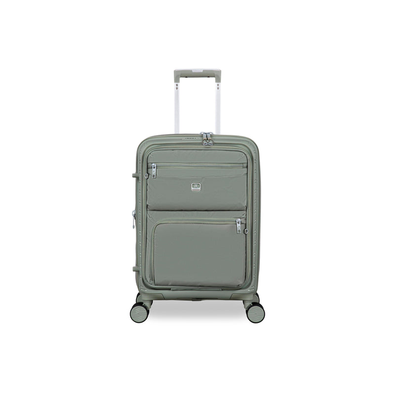 Continuous 4 Piece Hardside Expandable 8 Wheel Spinner Luggage Set with Soft-Pocket Carry-On (Seagrass)